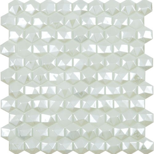 Honey Diamond White Mosaic 35mm Hex (31.7x30.7cm)