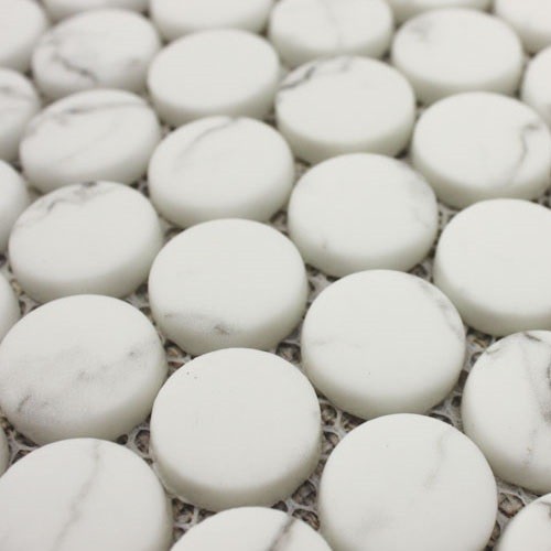 Ritz Statuario - Round Mosaic 20mm Ø (31.5x29cm)