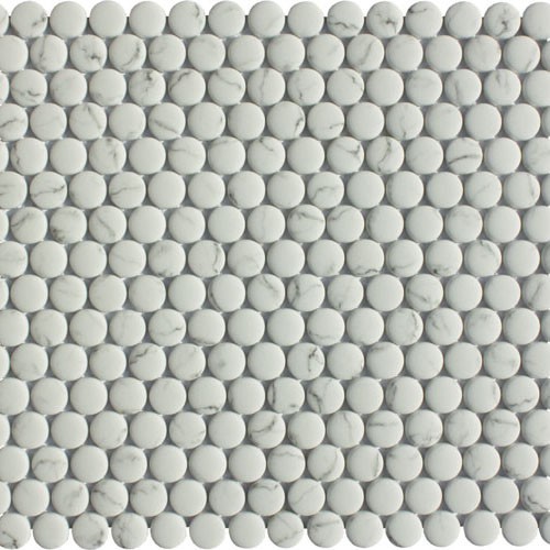 Ritz Statuario - Round Mosaic 20mm Ø (31.5x29cm)