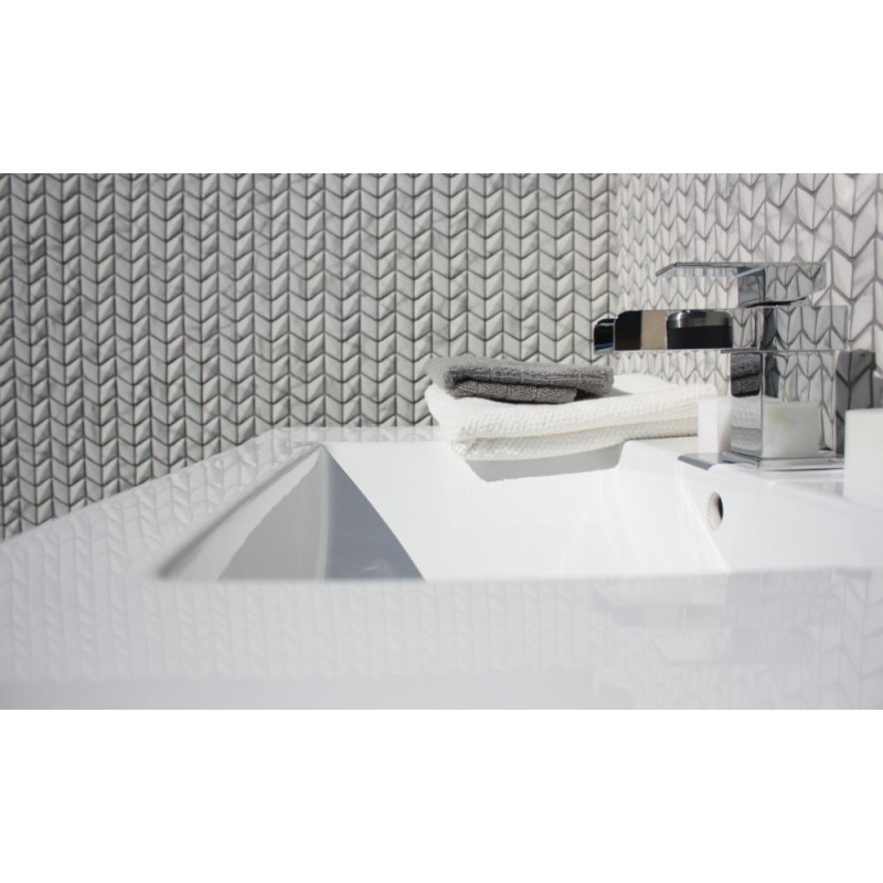 Ritz Carrara - Diamond Chevron Mosaic 25x45mm (30.9x29.6cm)