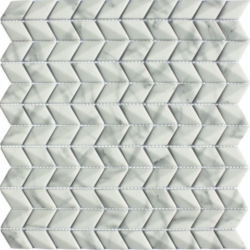 Ritz Carrara - Diamond Chevron Mosaic 25x45mm (30.9x29.6cm)