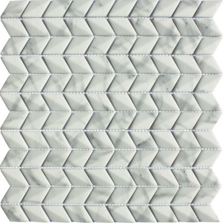 Ritz Carrara - Diamond Chevron Mosaic 25x45mm (30.9x29.6cm)