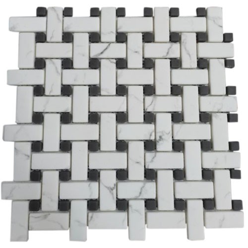 Ritz Carrara / Grey - Basketweave Mosaic 28.6x28.6cm (28.6x28.6cm)