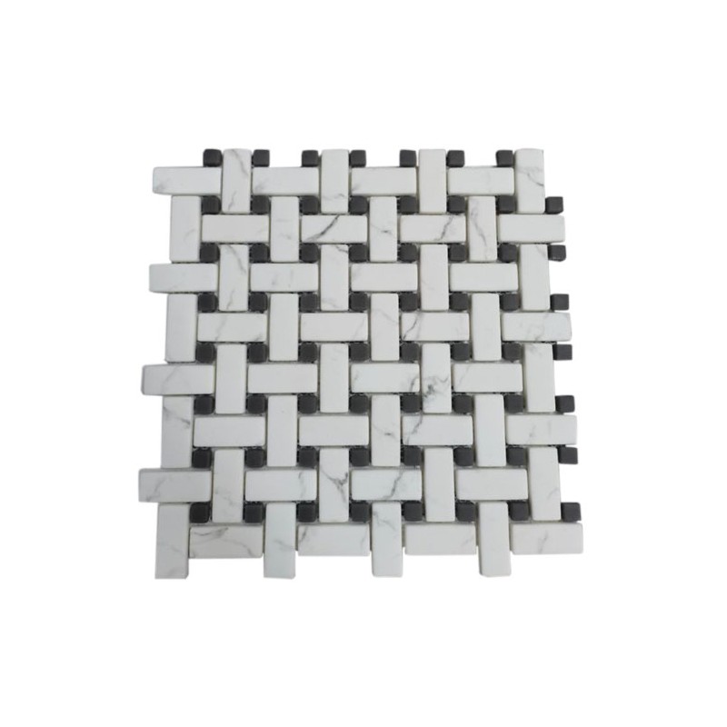 Ritz Carrara / Grey - Basketweave Mosaic 28.6x28.6cm (28.6x28.6cm)