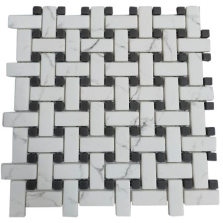 Ritz Carrara / Grey - Basketweave Mosaic 28.6x28.6cm (28.6x28.6cm)