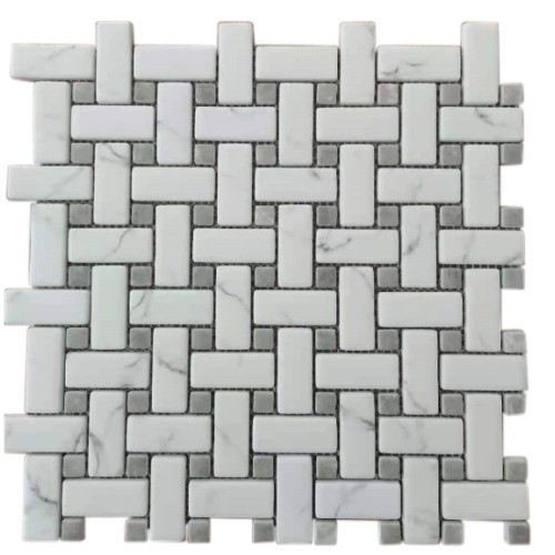 Ritz Carrara / Grey Marble - Basketweave Mosaic 28.6x28.6cm (28.6x28.6cm)