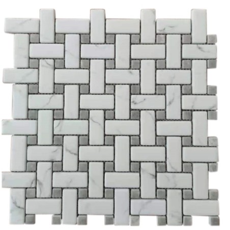 Ritz Carrara / Grey Marble - Basketweave Mosaic 28.6x28.6cm (28.6x28.6cm)