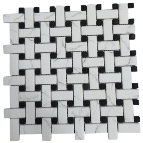 Ritz Carrara / Black - Basketweave Mosaic 28.6x28.6cm (28.6x28.6cm)