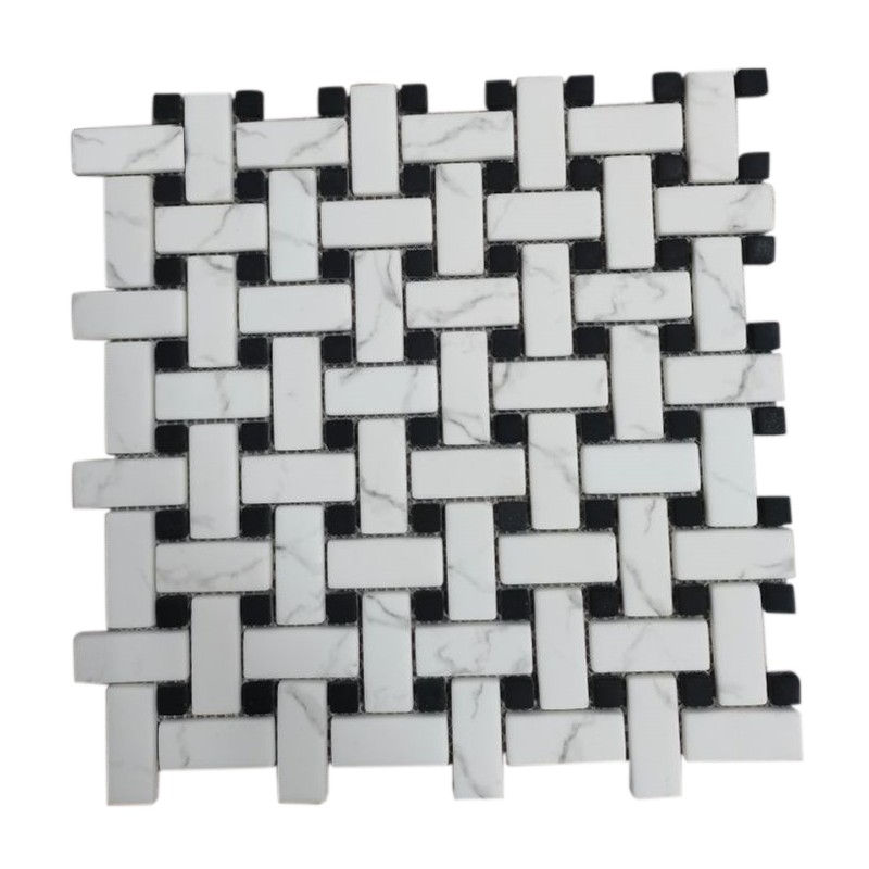 Ritz Carrara / Black - Basketweave Mosaic 28.6x28.6cm (28.6x28.6cm)