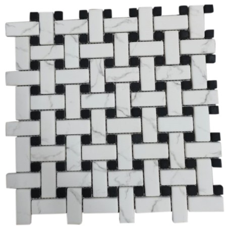 Ritz Carrara / Black - Basketweave Mosaic 28.6x28.6cm (28.6x28.6cm)