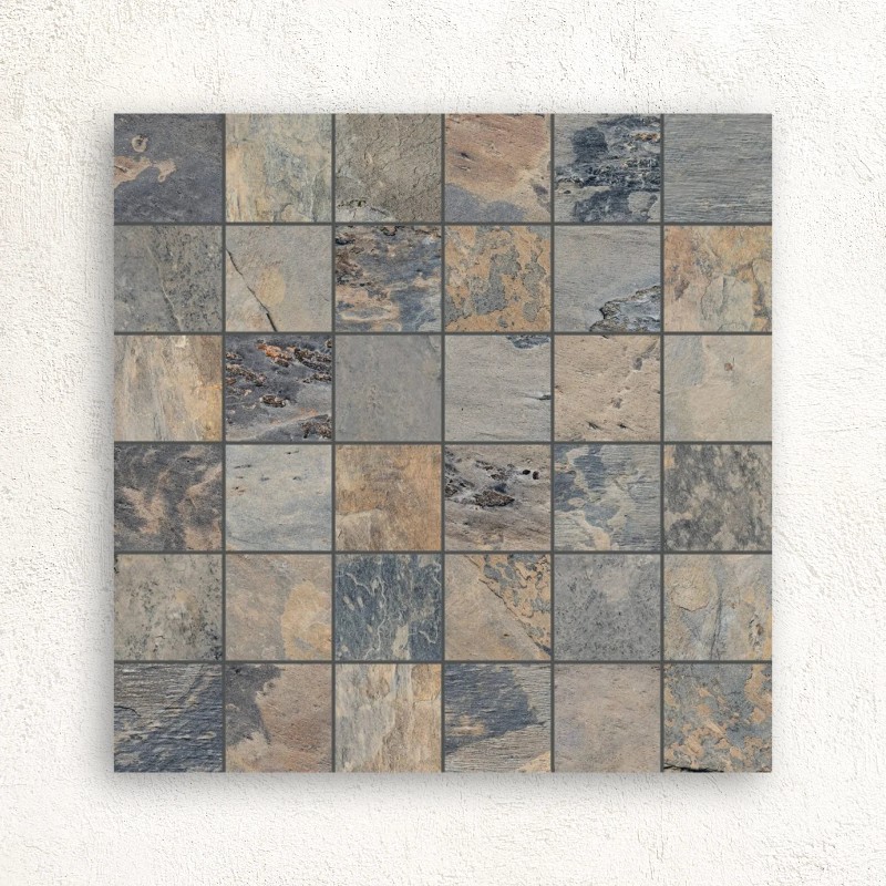 Ardesia Gris 5x5cm Mosaic Matt 30x30cm