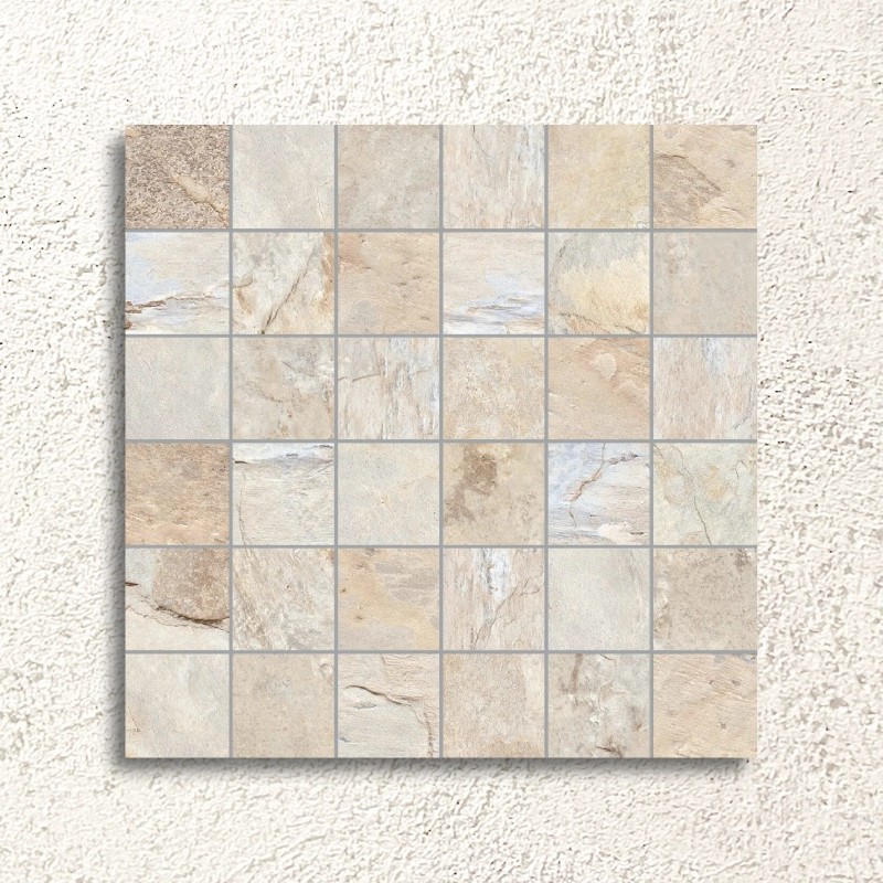 Ardesia Almond 5x5cm Mosaic Matt 30x30cm