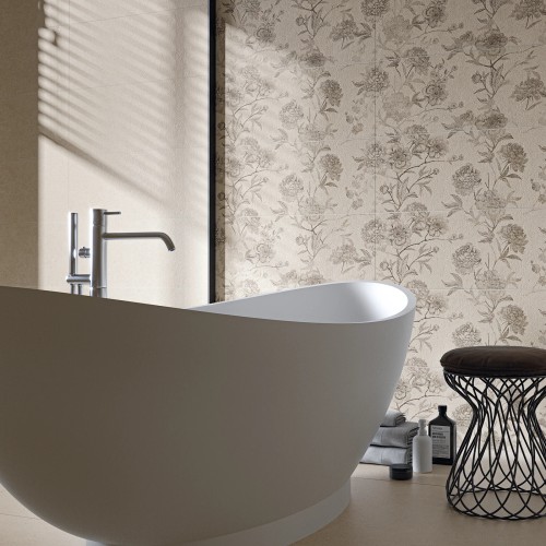 Borneo White Malone Floral Dec Matt 30x75cm (box of 7)