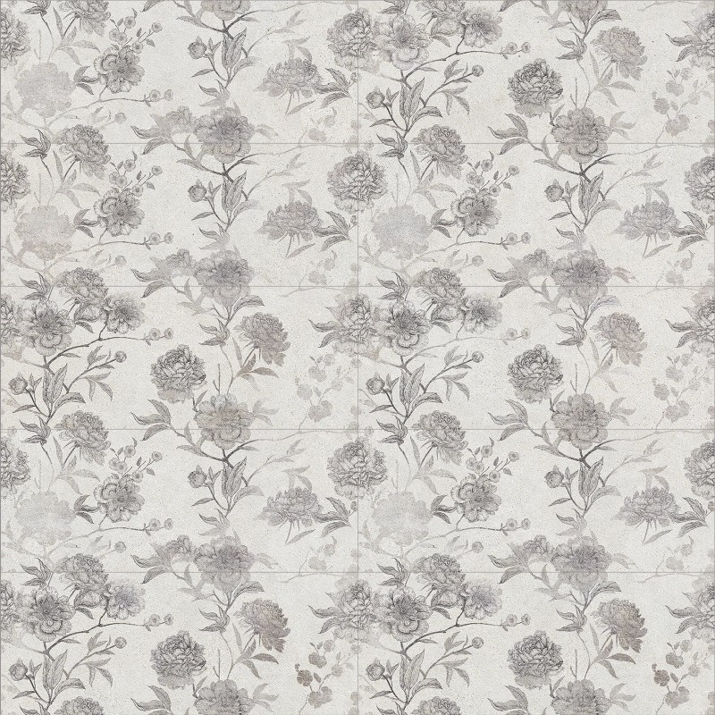 Borneo White Malone Floral Dec Matt 30x75cm (box of 7)