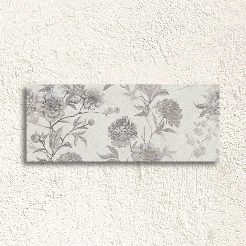 Borneo White Malone Floral Dec Matt 30x75cm (box of 7)