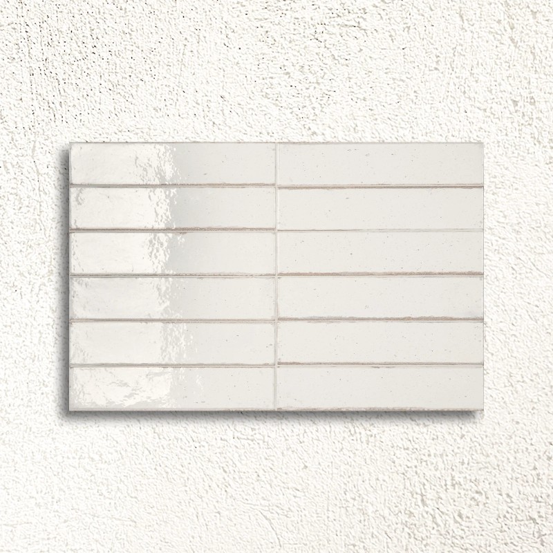 Lisbon Raku Warm White Shine Gloss 5.6x26.7cm (box of 48)