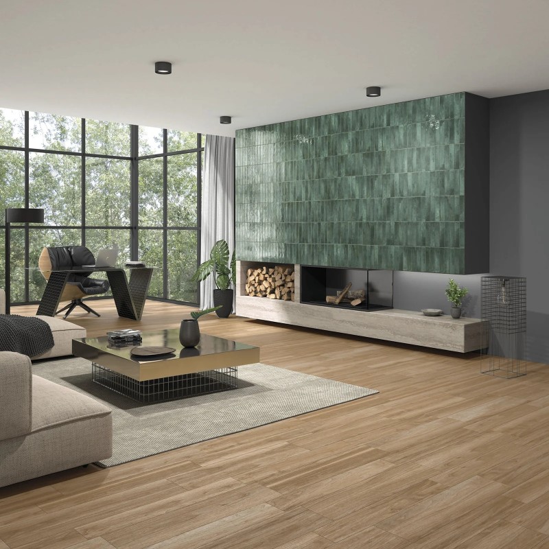 Lisbon Raku Green Jade Shine Gloss 5.6x26.7cm (box of 48)