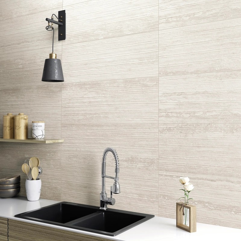 Pure Travertine Groove Grey Matt Wall Tile 30x60cm (box of 8)
