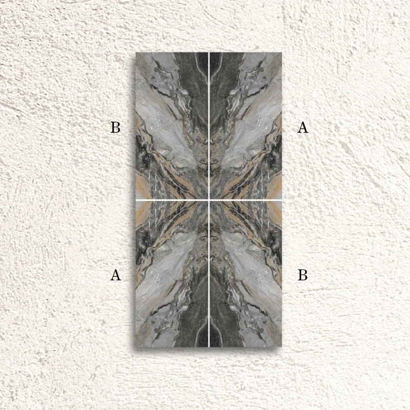 Reflect Oriboco Black Decor A Bookmatch Polished 60x120cm (box of 2)