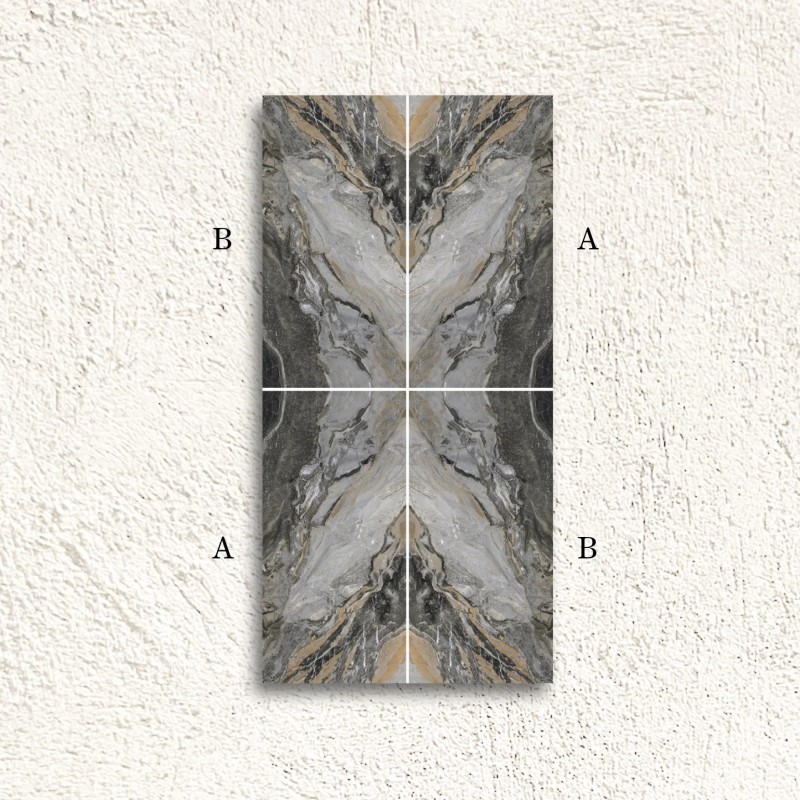 Reflect Oriboco Black Decor B Bookmatch Polished 60x120cm (box of 2)