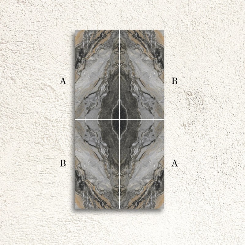 Reflect Oriboco Black Decor B Bookmatch Polished 60x120cm (box of 2)