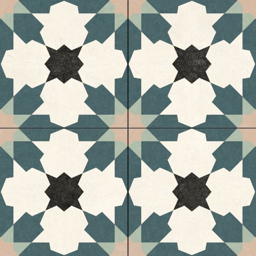 Bouquet Blue Patterned Matt 45x45cm (box of 6)