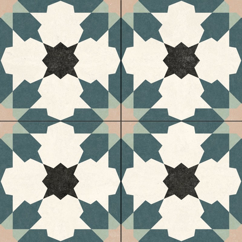 Bouquet Blue Patterned Matt 45x45cm (box of 6)