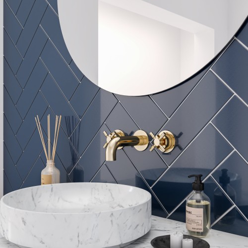 Blocks Navy Gloss 10x30cm (box of 15)