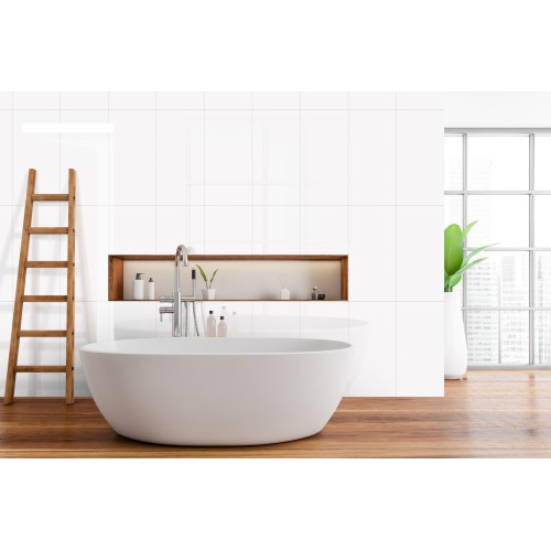 Flat White Ceramic Gloss 30x60cm (box of 5)