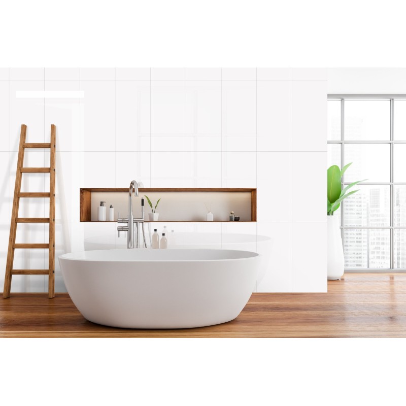 Flat White Ceramic Gloss 30x60cm (box of 5)
