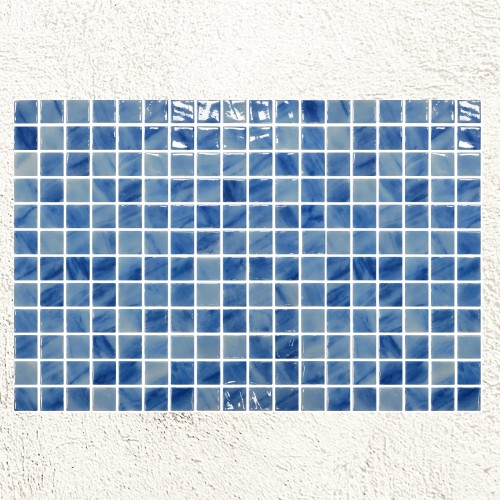 Aquastyle Blue Macauba Mosaic Gloss 25x25mm 31.1x46.7cm 