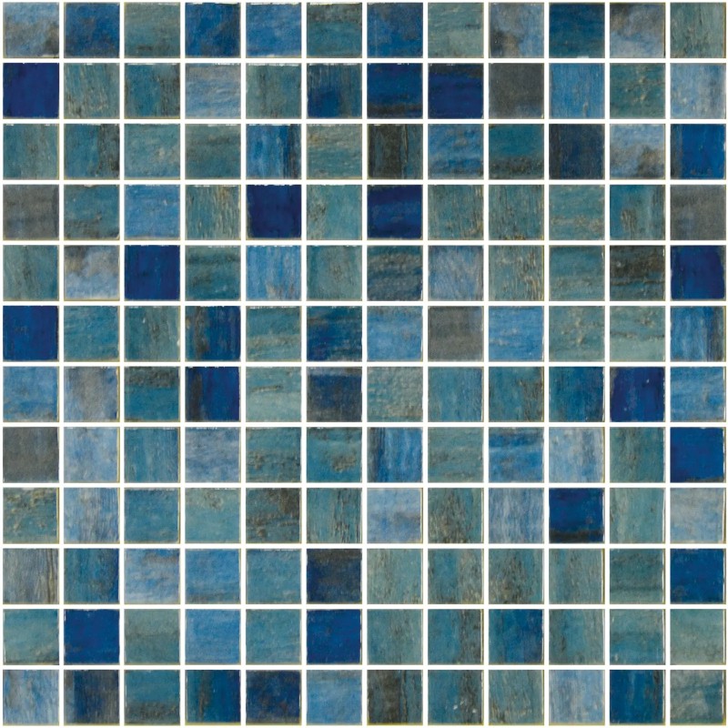 Aquastyle Forest Blue Mosaic Gloss 25x25mm 31.1x46.7cm 
