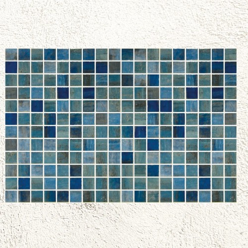 Aquastyle Forest Blue Mosaic Gloss 25x25mm 31.1x46.7cm 