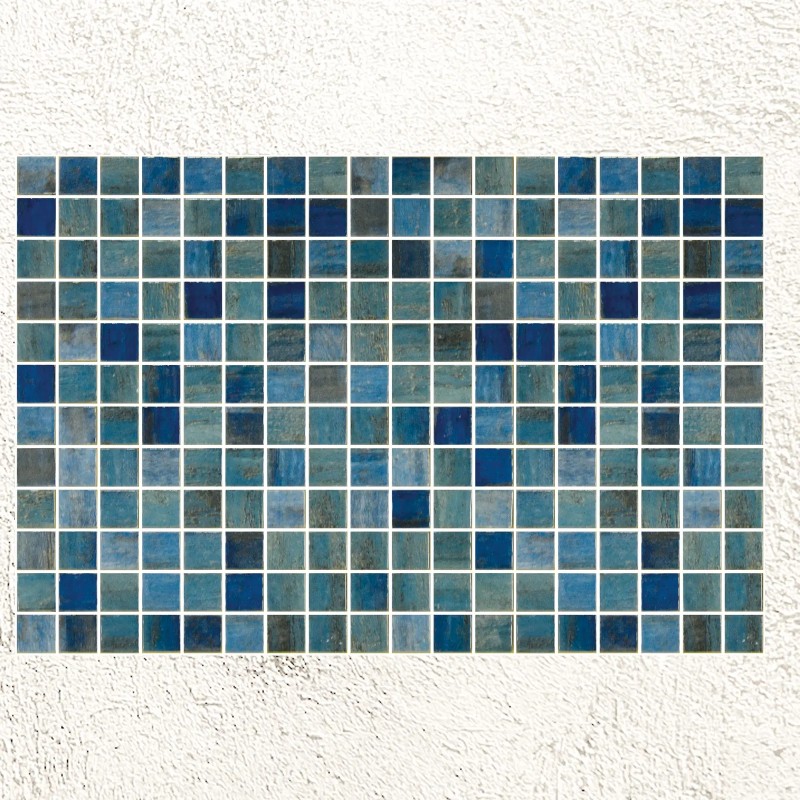 Aquastyle Forest Blue Mosaic Gloss 25x25mm 31.1x46.7cm 