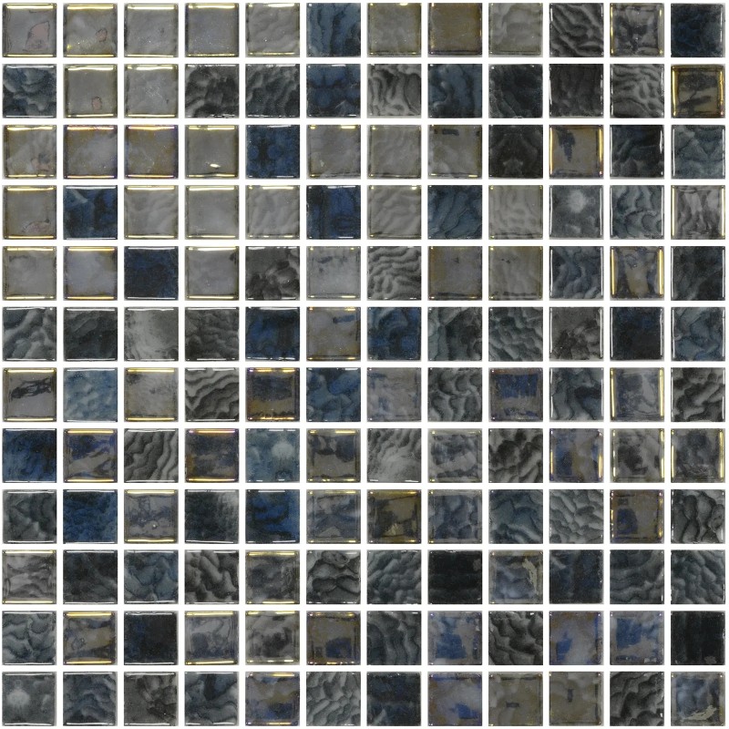 Aquastyle Arrecife Iridis Grey Mosaic Gloss 25x25mm 31.1x46.7cm 