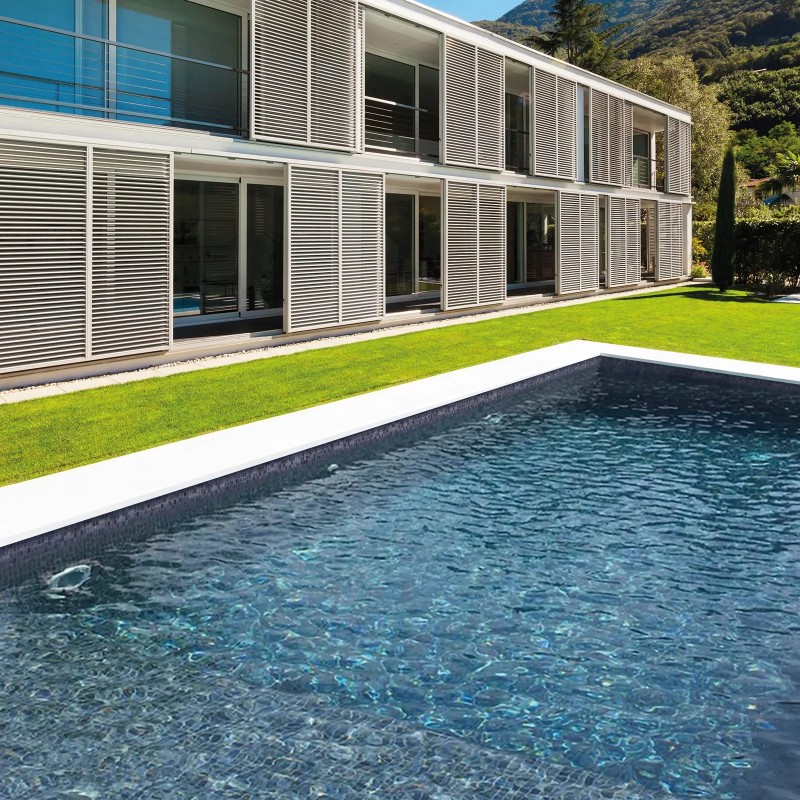 Aquastyle Arrecife Iridis Grey Mosaic Gloss 25x25mm 31.1x46.7cm 