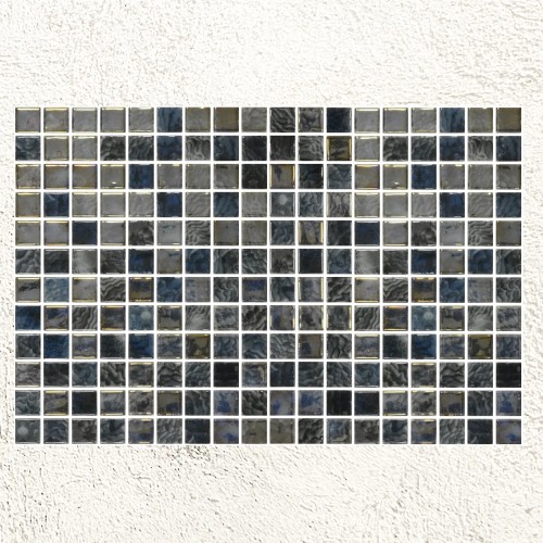 Aquastyle Arrecife Iridis Grey Mosaic Gloss 25x25mm 31.1x46.7cm 