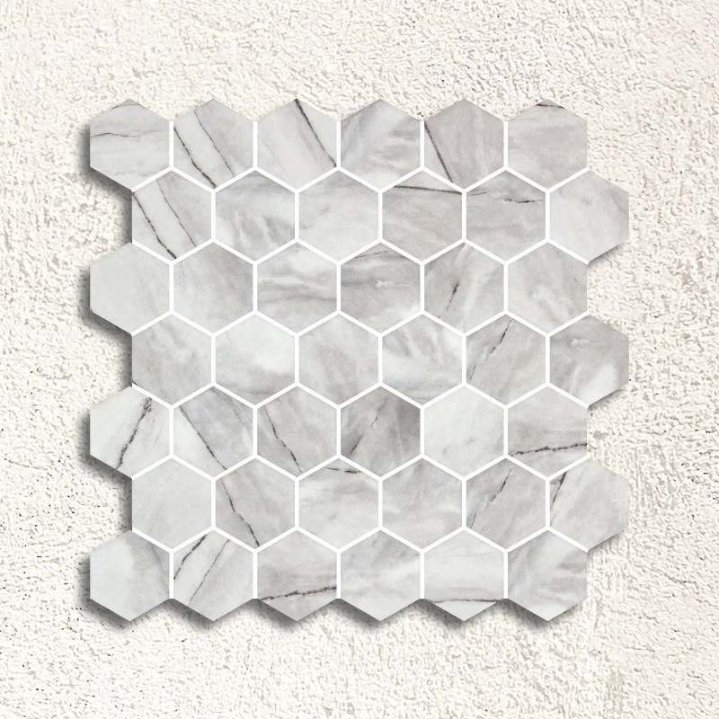 Hex XL Inverno Grey Mosaic Matt 51mm Hex 28.6x28.4cm 