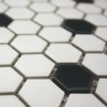 Shapes - Hexagon White-Black (CM-2103) Mosaic Matt 23mm Hex 26x30cm 