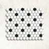 Shapes - Hexagon White-Black (CM-2103) Mosaic Matt 23mm Hex 26x30cm 