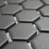 Shapes - Hexagon Unglazed Black (CU-2117) Mosaic Matt 23mm Hex 26x30cm 