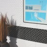 Shapes - Mini Metro White - Bevel Brick (CG-4102) Mosaic Gloss 23x48mm 30x30cm 