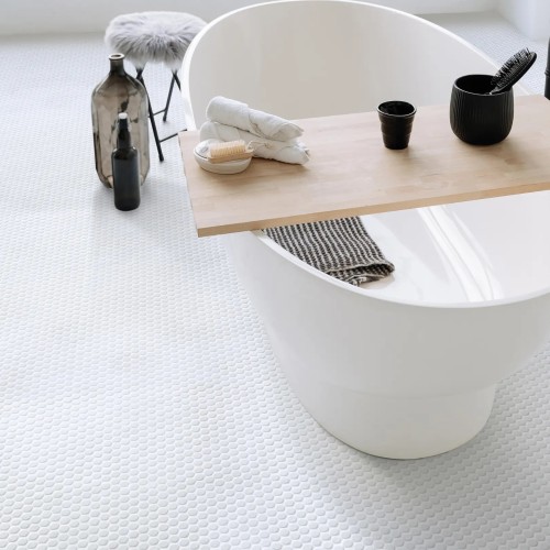Shapes - Round White (CM-3140) Mosaic Matt 19mm Ø 31x29cm 