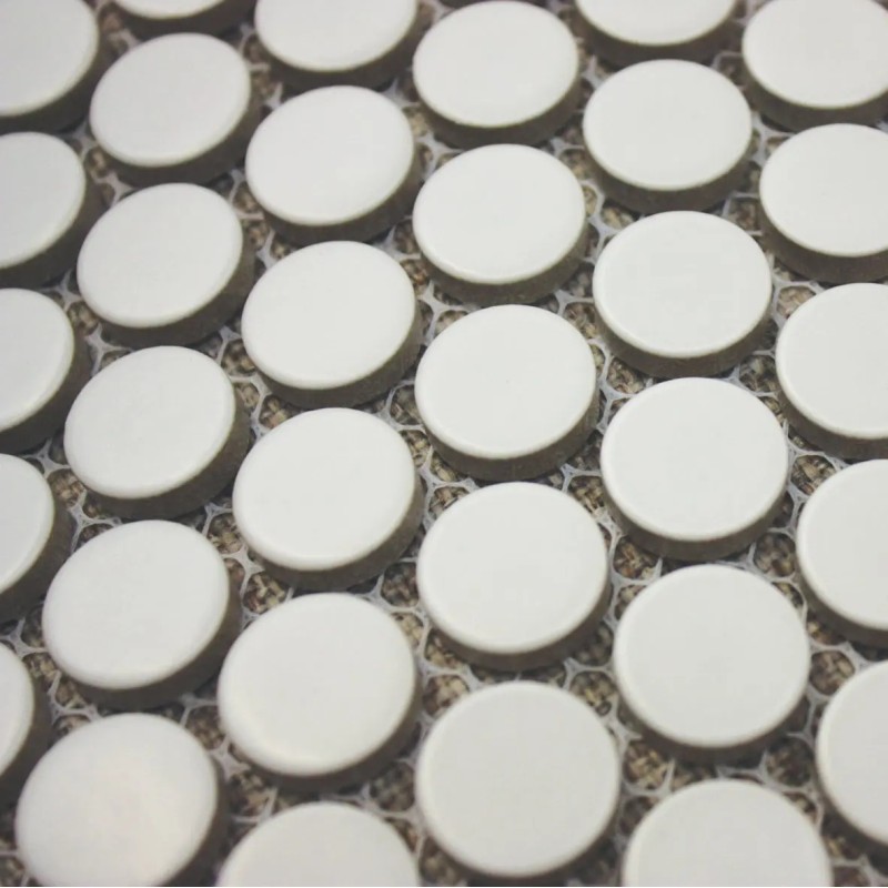 Shapes - Round White (CM-3140) Mosaic Matt 19mm Ø 31x29cm 