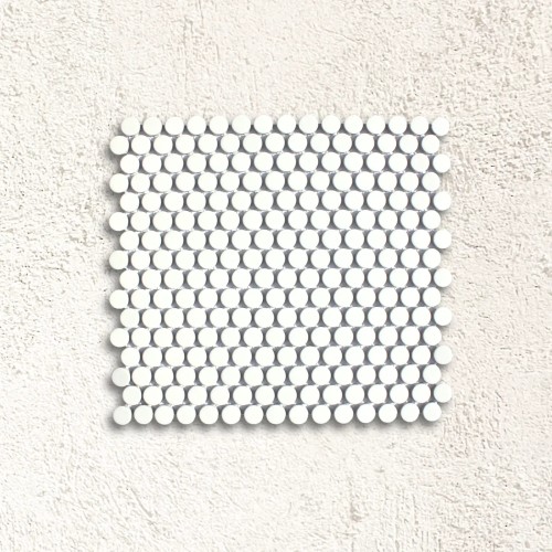 Shapes - Round White (CM-3140) Mosaic Matt 19mm Ø 31x29cm 