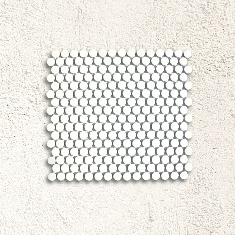Shapes - Round White (CM-3140) Mosaic Matt 19mm Ø 31x29cm 