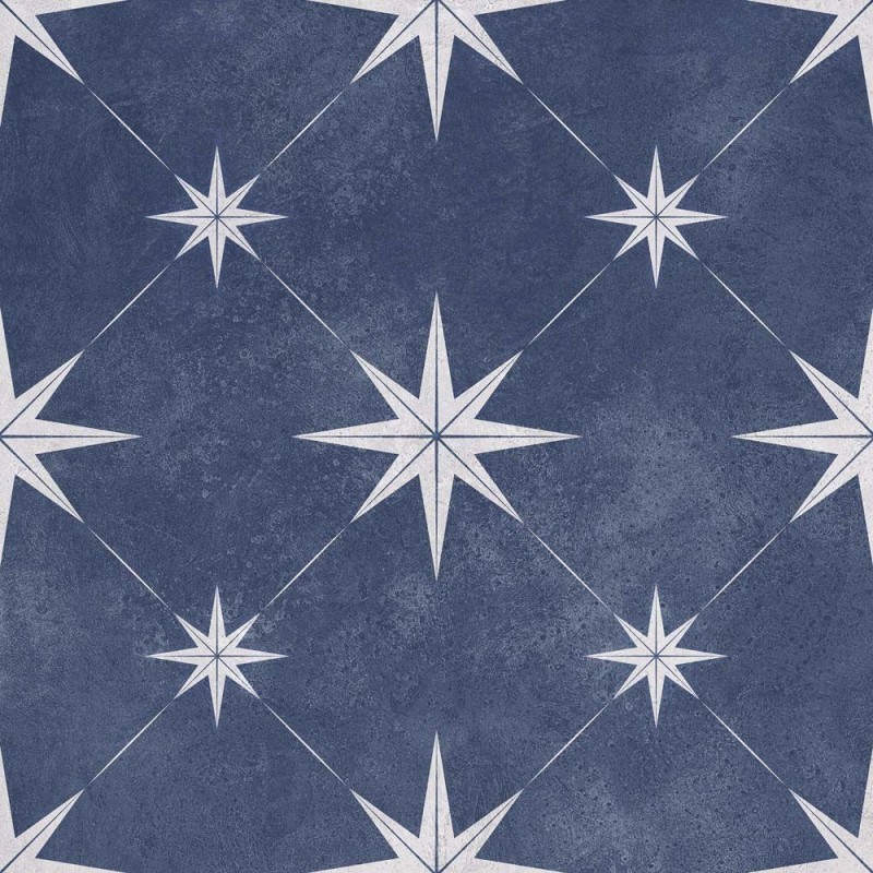 Vincent Navy Blue Patterned Vitrified 33.5x33.5cm (box of 13)