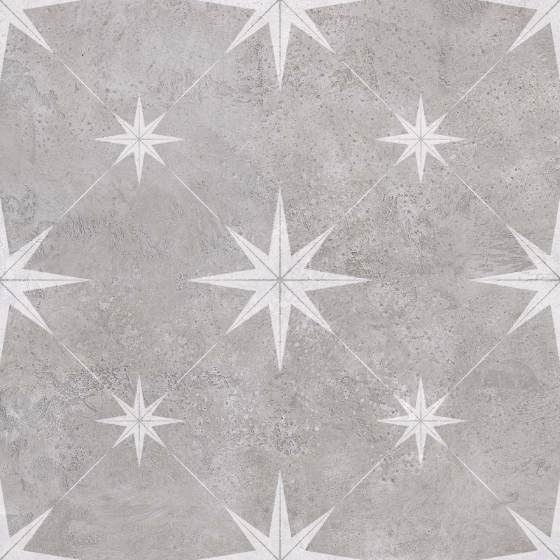 Vincent Grey Patterned Vitrified 33.5x33.5cm (box of 13)