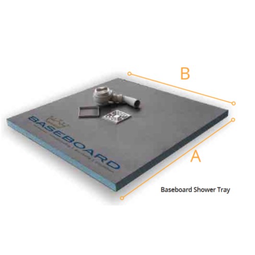 Baseboard Square Tray, Drain & Trap