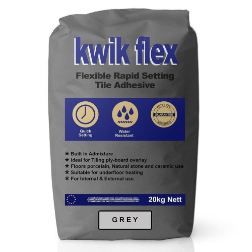 TileTight Kwik Flex Rapid Set Grey Adhesive (20kg bag)